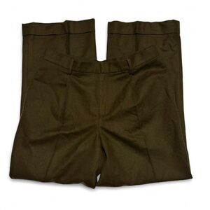 VTG Lauren Ralph Lauren 12P Petite Wide Leg Trouser Pants Green Lambswool Lined